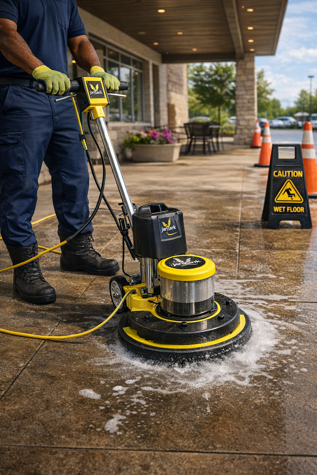 Commercial hallway floor cleaning results